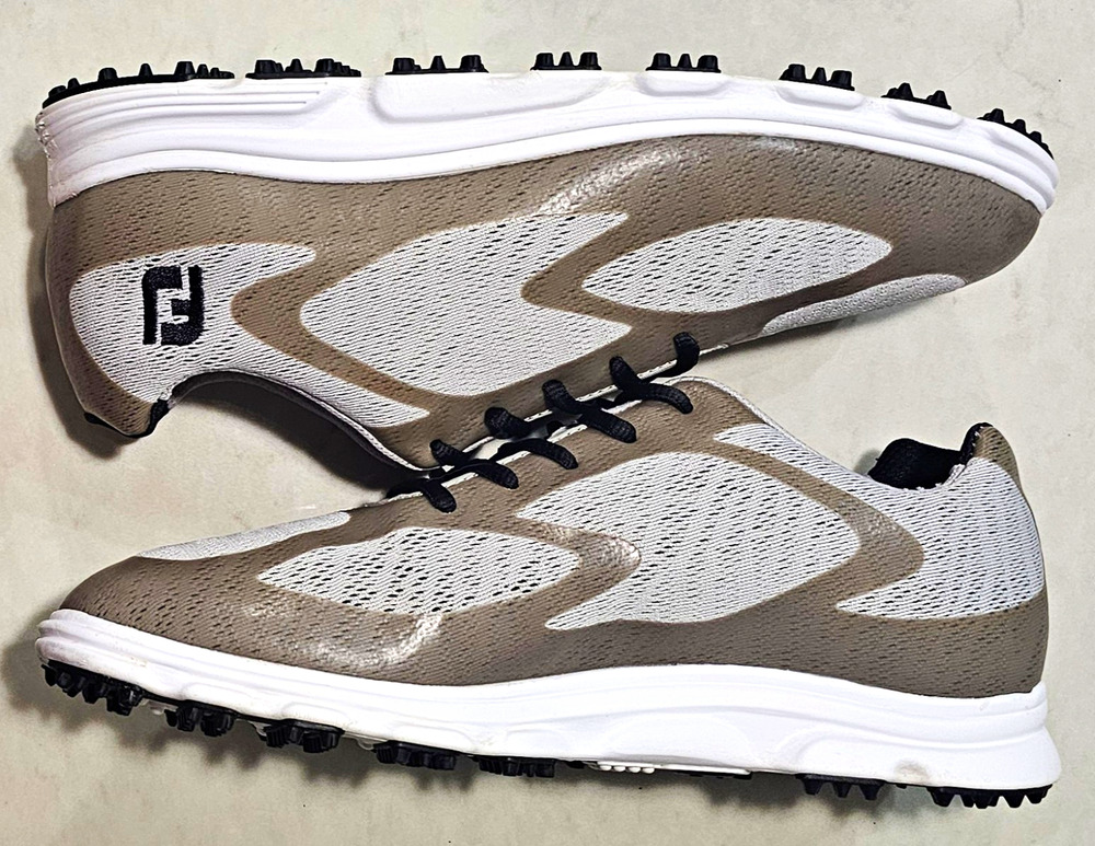 FootJoy Superlites XP Men's Golf Shoes Size 9 M Gray White Soft Spike 58025